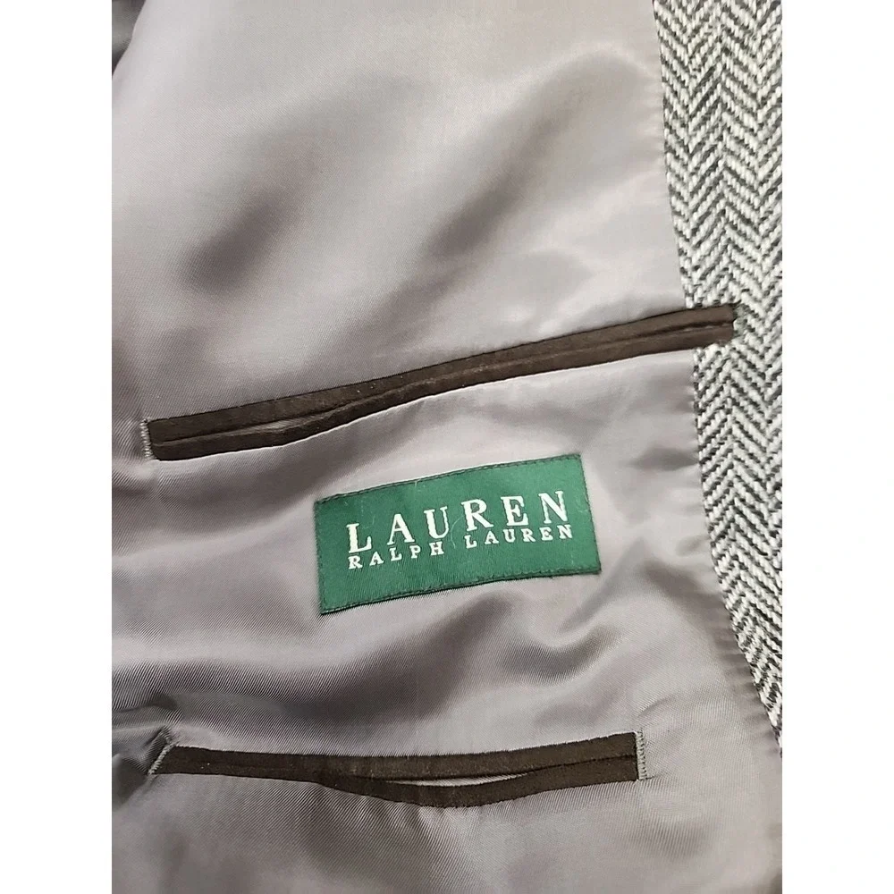 Vintage Lauren Ralph Lauren Blazer Herringbone 42 L 2 Button
